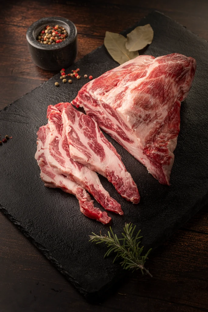Carne de calidad cortada